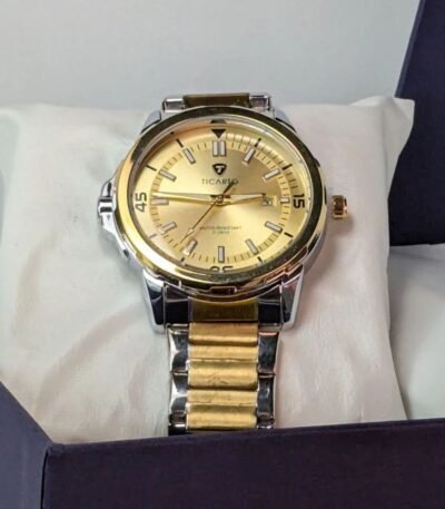 Luxury Watch with Golden Dial