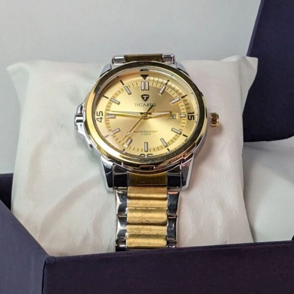 Luxury Watch with Golden Dial